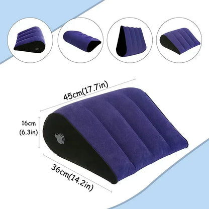 Inflatable Position Wedge Cushion – Love Intercourse Pillow for Couples – Air Triangular Cushion for 18 Adult / Sexual Support and Comfort