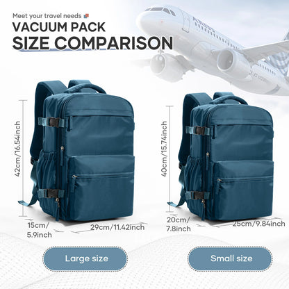 Ryanair Cabin Bag 40x20x25 — Men’s Air Vacuum Compression Laptop Backpack with 42x29x15 Vacuum Clothing Storage Bag