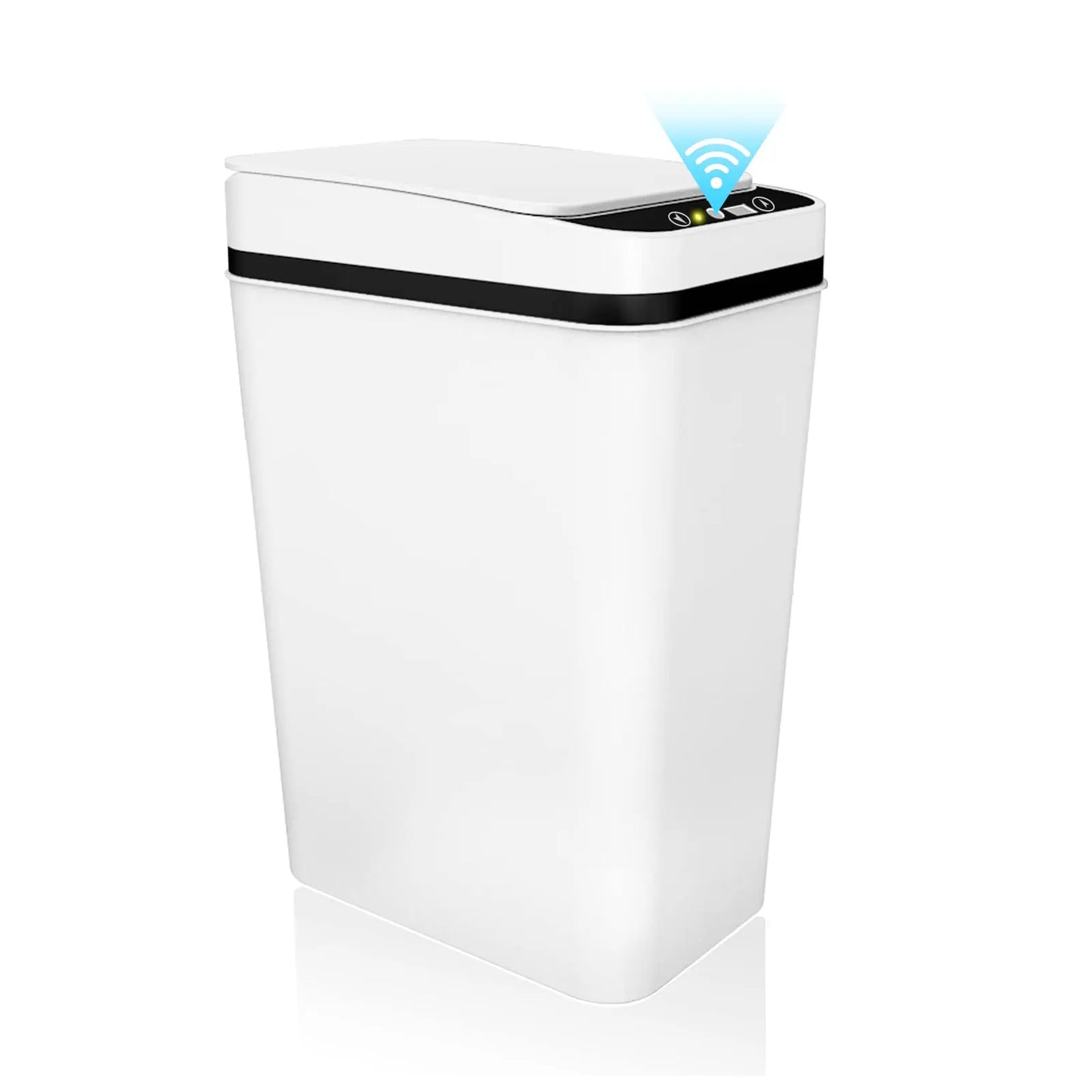 Touchless Motion Sensor Bathroom Trash Can with Lid – Slim Automatic Smart Garbage Bin for Bedroom, Office & Living Room