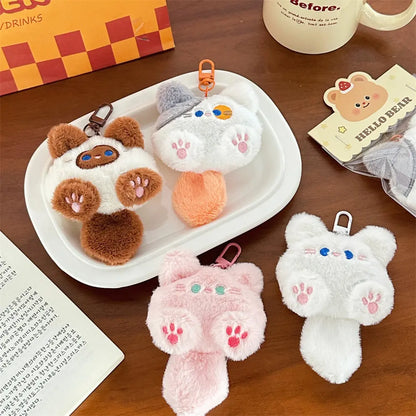 Cute Plush Cat Doll Keychain Pendant – Soft Backpack & Bag Charm Decorative Couple Gift Accessory for Girls