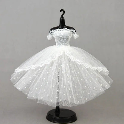 Mini Black Princess Doll Dress – Multilayer Lace Tutu Party Outfit for Blythe & BJD Dolls