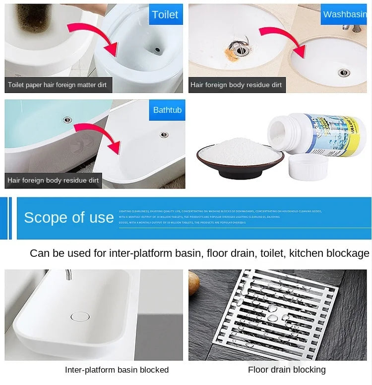 100g Powerful Sink Drain Cleaner – High-Efficiency Clog Remover, Kitchen Sewer & Pipe Cleaning Powder