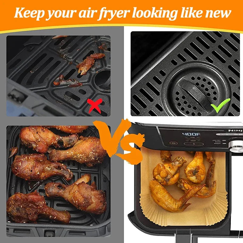 Disposable Air Fryer & Baking Paper — Non-Stick, Oilproof Mat for Microwave, Barbecue & Kitchen Accessories