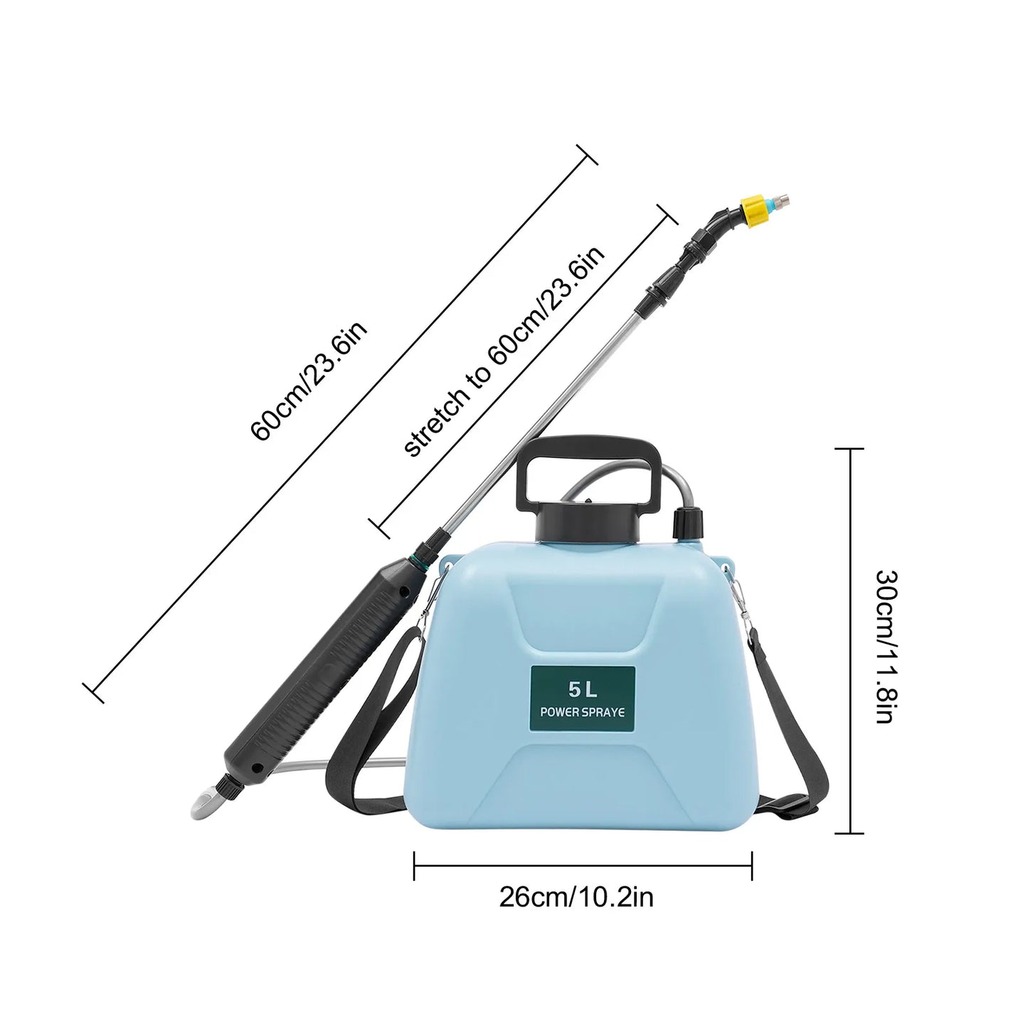 5L (1.35 Gallon) Rechargeable Electric Garden Sprayer — Two-Mode Battery Powered Plant Sprayer