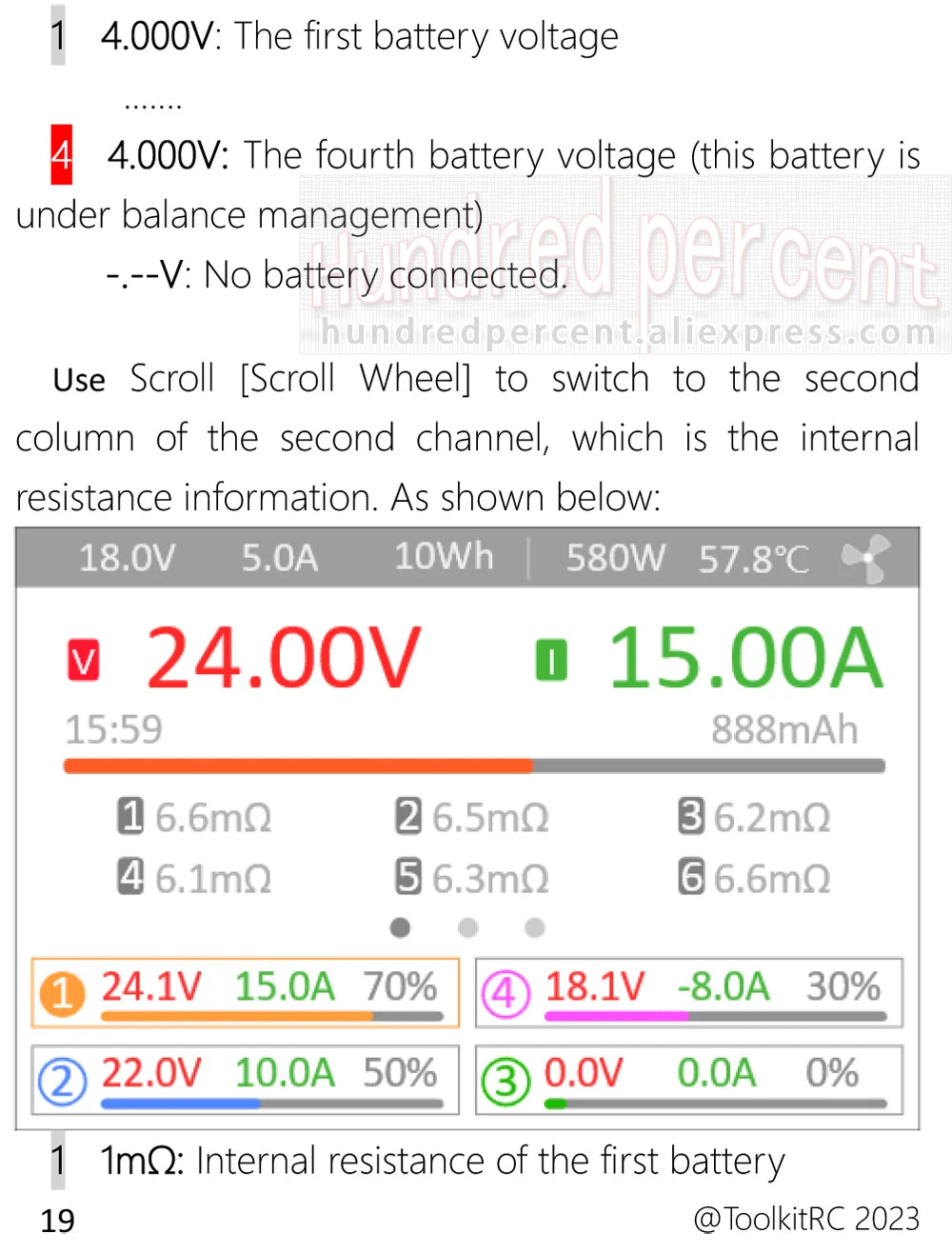 ToolkitRC Q6AC Charger — AC 400W/DC 1000W 4CH with USB A/Type-C, LiPo 1-6S, NiMH 1-16S, PB 1-10S, IPS Display