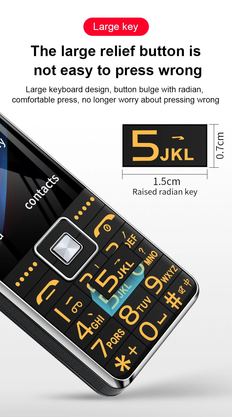 GSM 2G G600 BAR Phone – Dual SIM, 6800mAh Battery, SOS Button, 2.4" Screen, MP3 Recorder Mobile Cellphone for Seniors