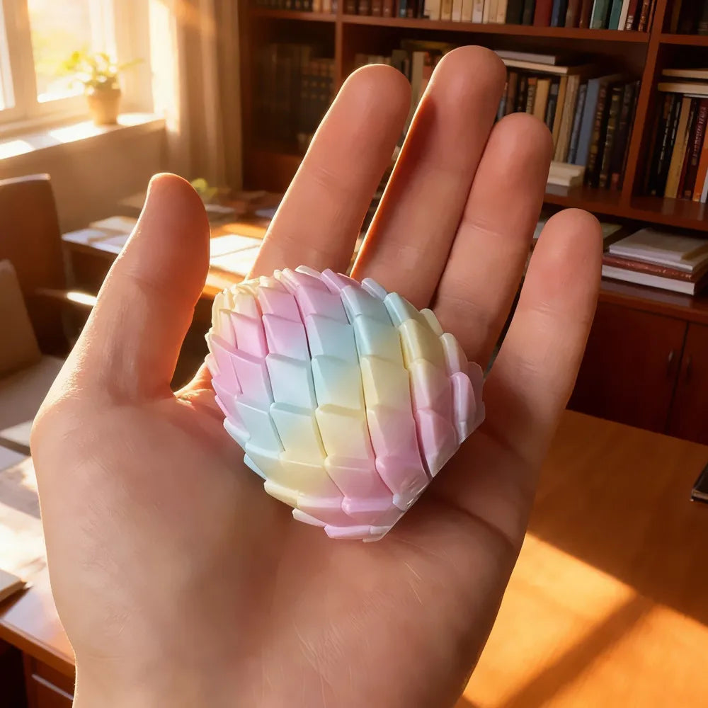 3D Printed Dragon Egg Stress Relief Toy - Deformable Twist Desk Ornament