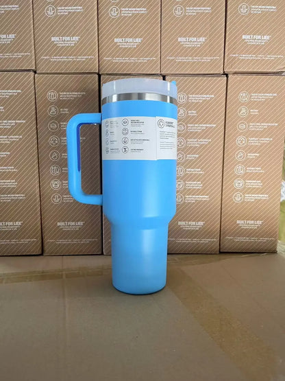 Stainless Steel Travel Mug with Straw Lid – 30oz/40oz Vacuum Insulated Car Cup, Double Wall Iced Thermal Tumbler