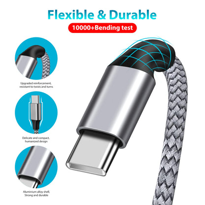 Type-C to Type-C PD 60W Fast Charging & Data Cable — 3M/5M/8M/10M Extension for iPhone 15 Pro Max, Huawei, Xiaomi, Samsung