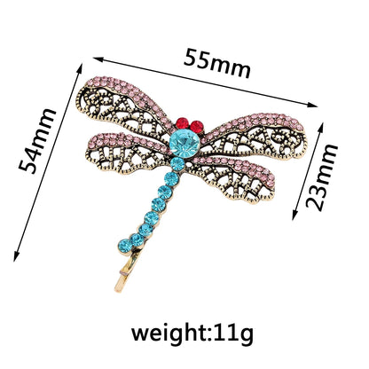 Cartoon Dragonfly Hair Clips - Fashionable Metal Hairpins and Barrettes for Women and Gifts