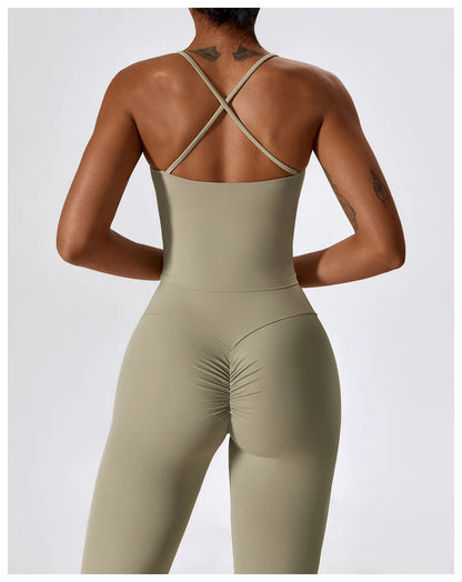 2PCS Seamless Women’s Yoga Set – Long Sleeve Crop Top & Leggings Workout Outfit, Athletic Gym Sportswear