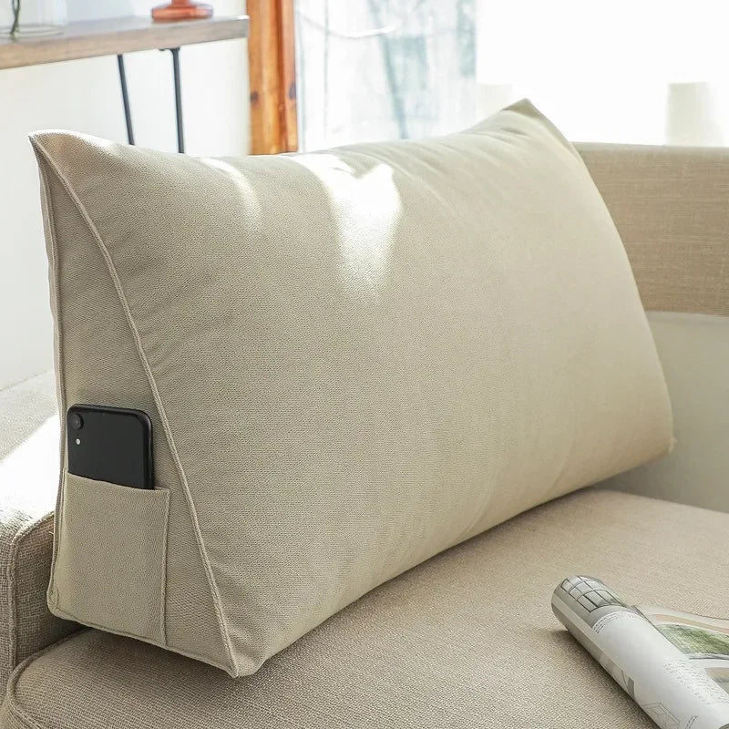 OTAUTAU Triangular Bed Backrest Cushion – Lumbar Support Lounger Pillow for Chair, Bed & Living Room Comfort Decor (KD034)