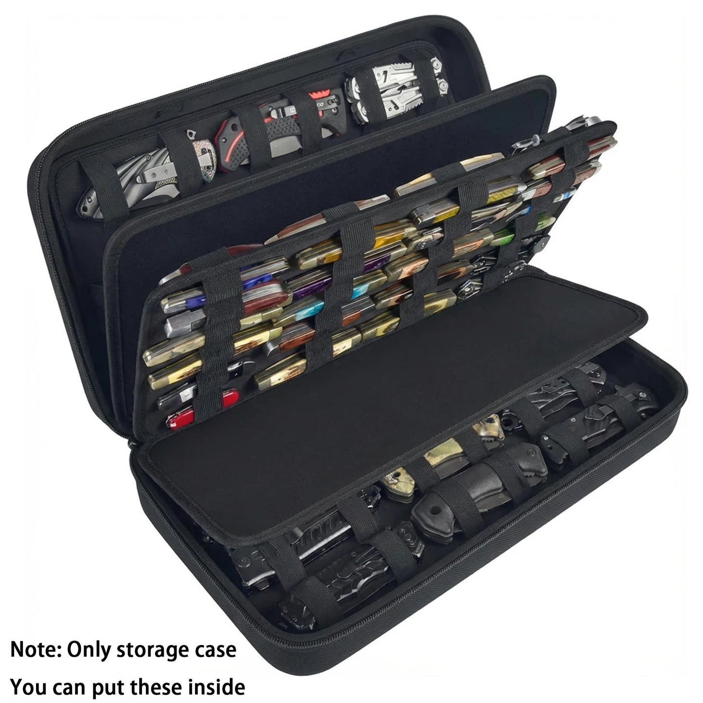 Pocket Knife Storage Case - Folding Knife Collection Organizer Roll for 66+ Knives
