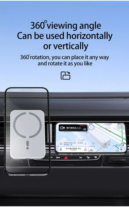 100W Magnetic Wireless Car Charger & Air Outlet Phone Holder — Fast Charging Station for iPhone 16/15/14/13/12 Pro Max