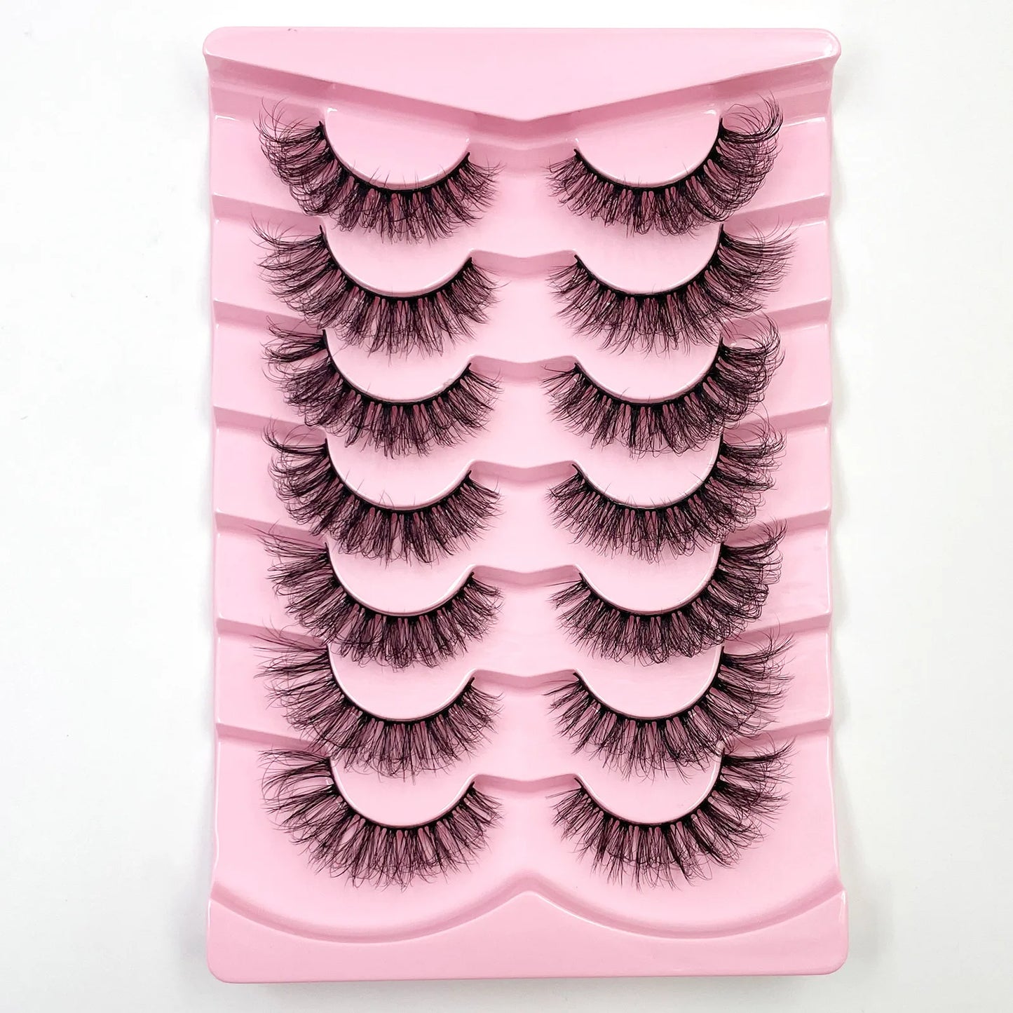 7 Pairs 3D Mink Fur False Eyelashes – Thick Short Dramatic Natural Look Makeup Lashes Wholesale