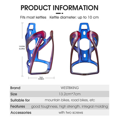 WEST BIKING Bicycle Water Bottle Cage – Colorful Gradient Ultralight MTB & Road Bike Bottle Holder, Cycling Bracket