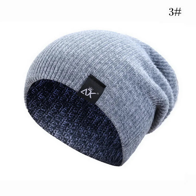 Unisex Winter Knitted Hats - Warm Casual Slouchy Beanie Wool Caps in Solid Colors for Fashion, Street, and Hip Hop Style