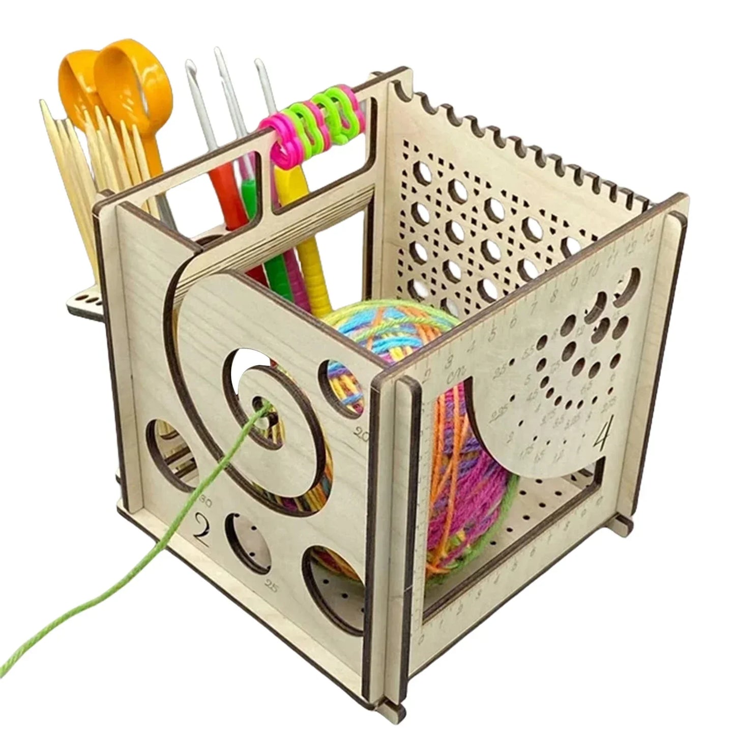 DIY All-in-One Wooden Yarn Bowl – Crochet Organizer & Knitting Storage Dispenser, Ideal for Yarn and Thread