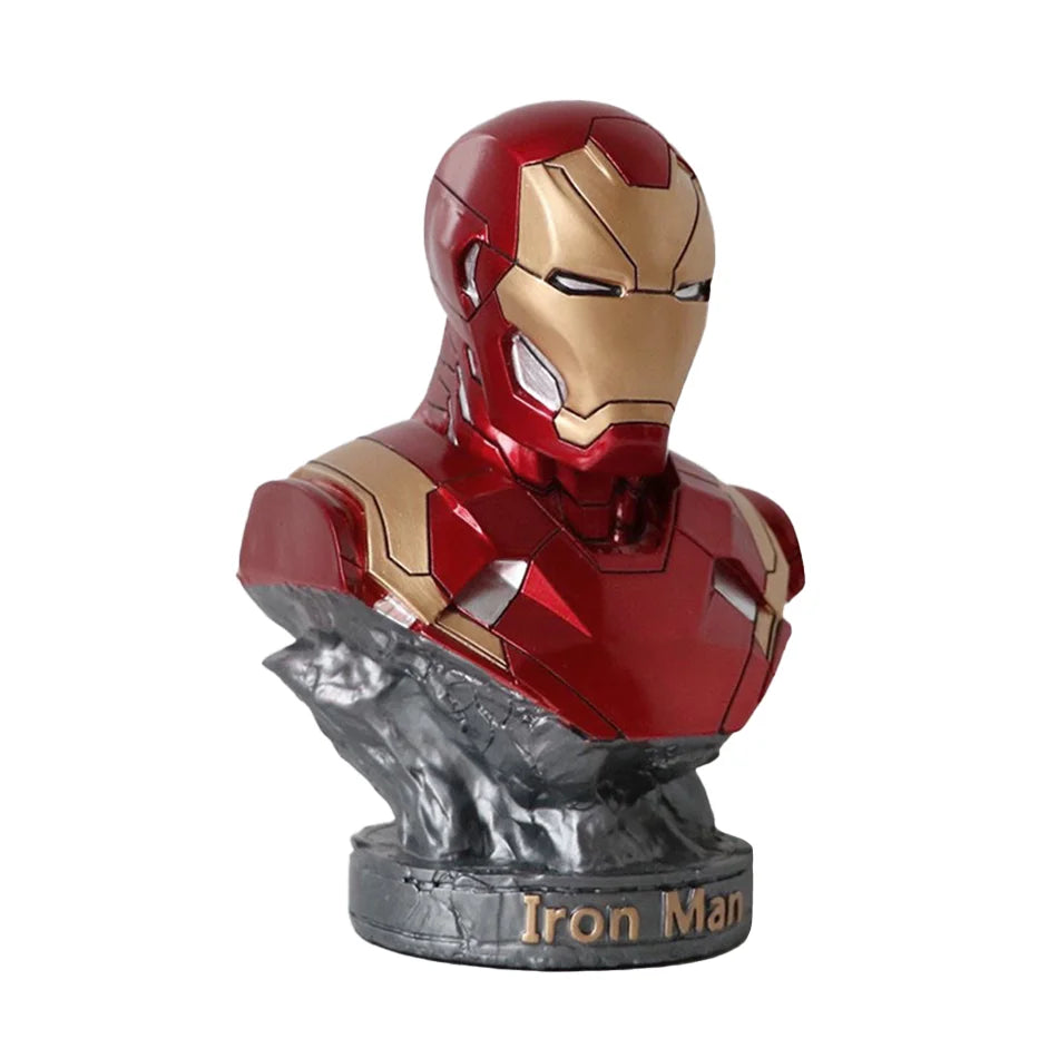 16CM Iron Man Panther Bust - Marvel Avengers Anime Figure Statue, Large Resin Living Room Ornament, Collectible Gift Toy