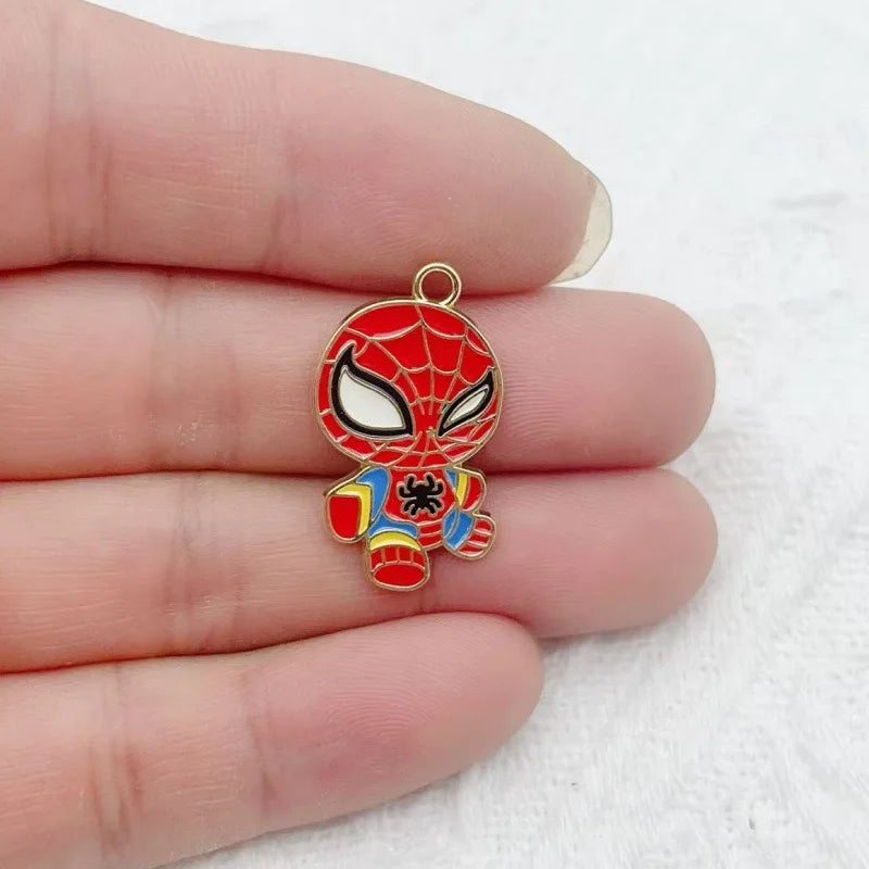 10-Piece Cartoon Alloy Pendant Set - Oil Drop Charms for DIY Earrings, Jewelry Making, and Keychain Accessories
