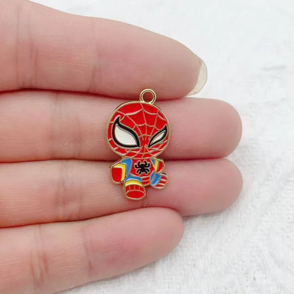 10-Piece Cartoon Alloy Pendant Set - Oil Drop Charms for DIY Earrings, Jewelry Making, and Keychain Accessories