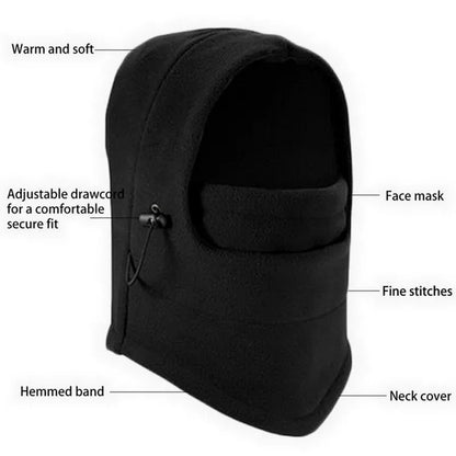 Unisex Winter Thermal Balaclava Hat – Waterproof Fleece Hood & Neck Warmer for Hiking & Outdoor Use