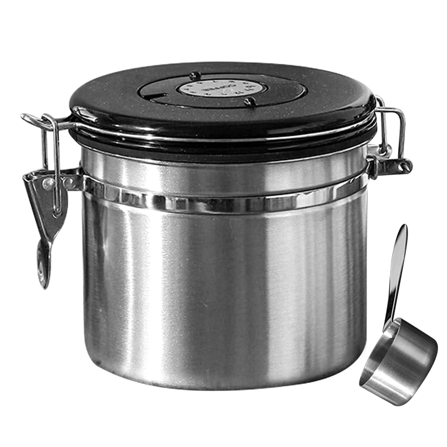 Stainless Steel Vacuum-Sealed Coffee Beans Jug – Airtight Portable Grain Storage Container for Kitchen