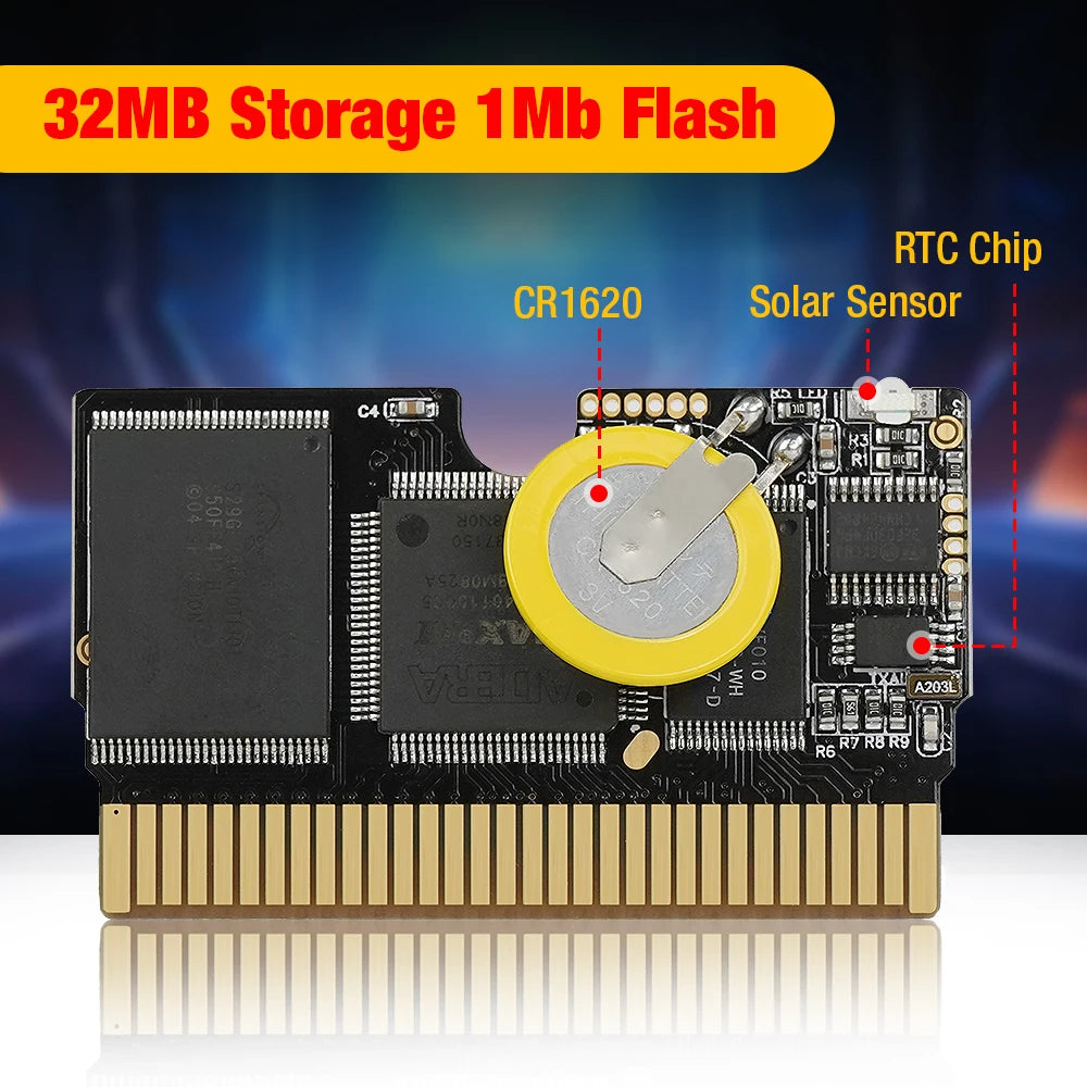 GBA RTC Rewritable 32MB Flash Cartridge – 1Mbit Game Burning Card for GBA SP/NDS/NDSL/GBM