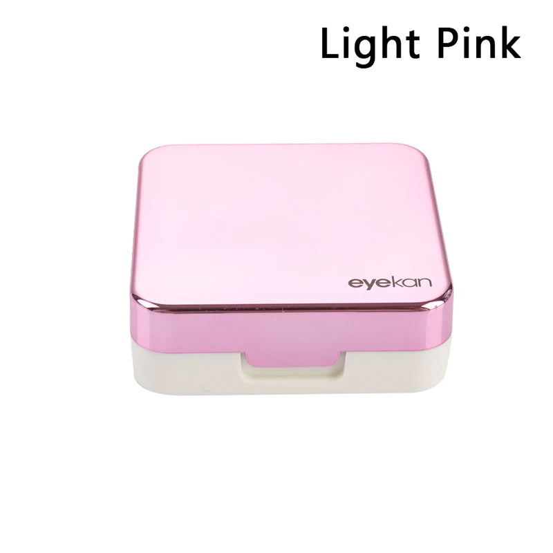 Portable Square Contact Lens Case – Travel Storage Container & Soaking Box in Solid Colors, Fashion Eye Care Accessories