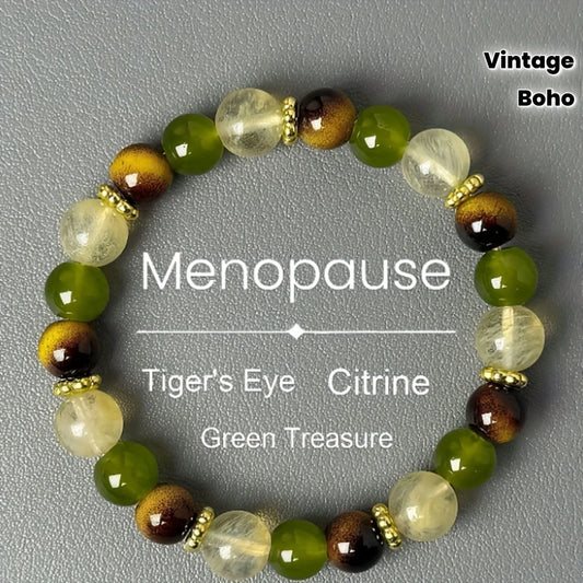 Natural Tiger’s Eye & Citrine Beaded Bracelet – 8mm Bohemian Balance Crystal Jewelry Gift for Women