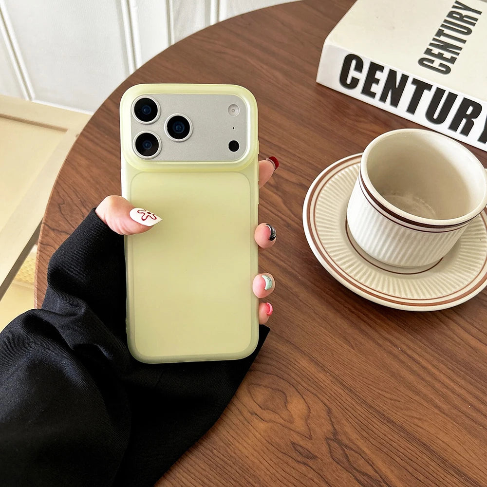 Luxury Clear Matte iPhone Case - Transparent Candy Color Soft Silicone Protective Cover