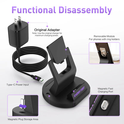 Samsung Galaxy Type-C Magnetic Charging Dock - Compatible with A15, A16, A55, A57, Xiaomi Redmi, iPhone & Google Devices