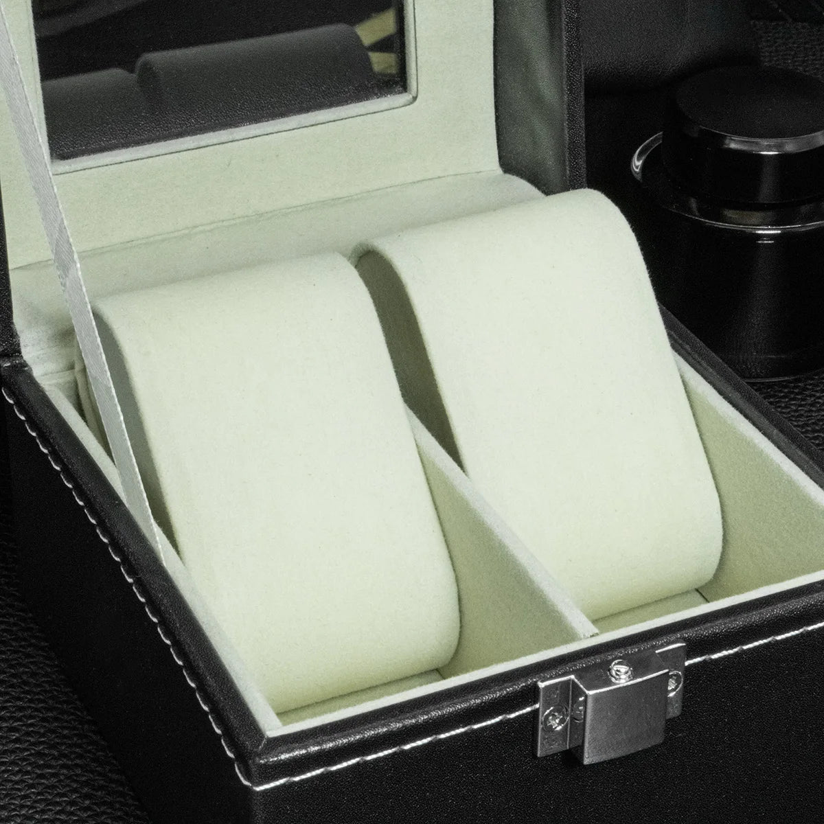 PU Leather Watch Display Box — Glass Top Storage Organizer with Slots for Men’s Watches, Perfect Gift