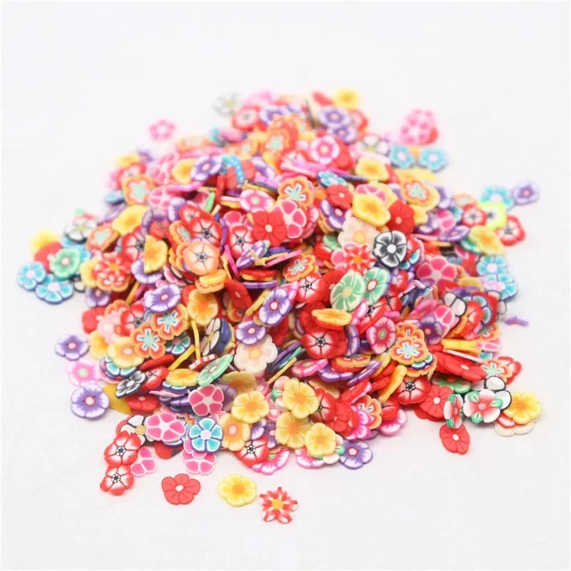 Boxi Polymer Clay Sprinkles - Star, Flower & Fruit Slice DIY Nail Art Accessories