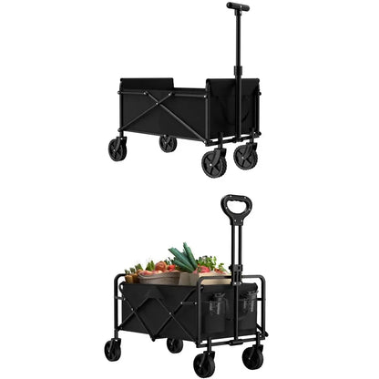 Outdoor Camping Handcart – Foldable Wheels for Easy One-Hand Operation, Portable Cargo Transport for Hiking & Adventures