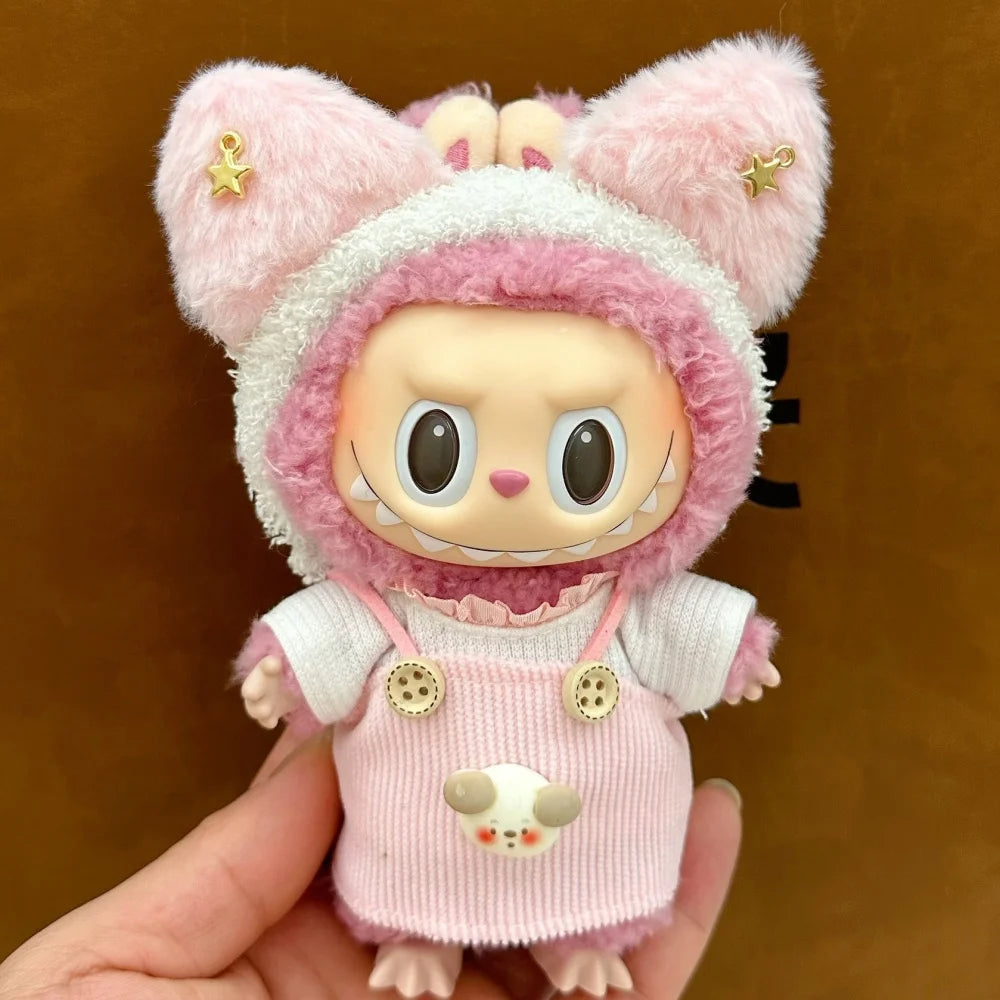 15-17CM Labubu Doll Clothes – Mini Plush Cotton Outfits for I, II, III Dolls, Party & Gift Accessories