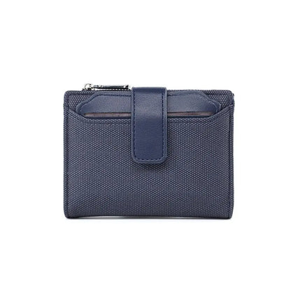 Fashionable Women’s Folding Short Wallet — High-Quality PU Leather Solid Color Purse with Zipper Coin Pocket & Card Holder