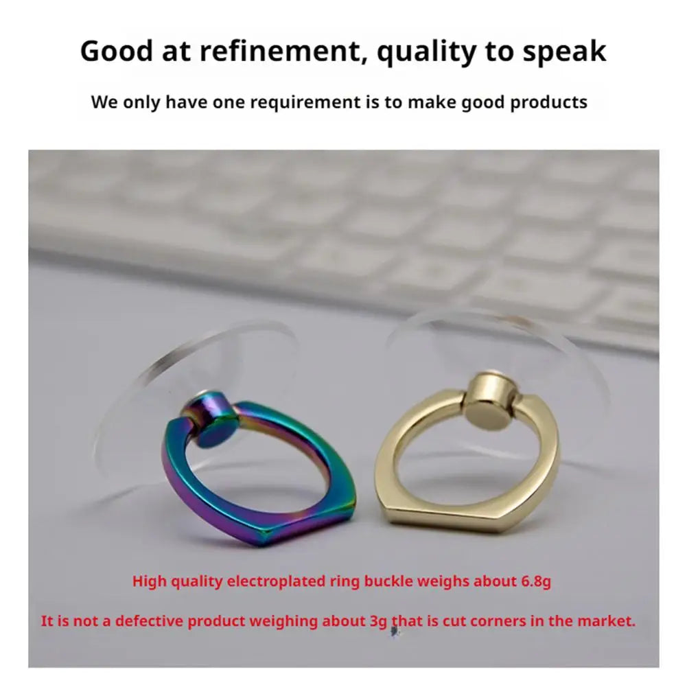Transparent 360° Rotating Phone Holder Stand - Clear Finger Grip Mount with Adjustable Kickstand for Mobile Devices