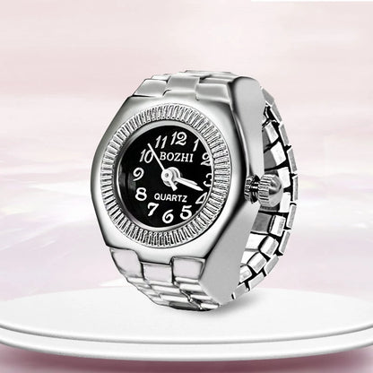 Creative Ring Watch - Alloy Finger Ring with Circular Dial for Men & Women