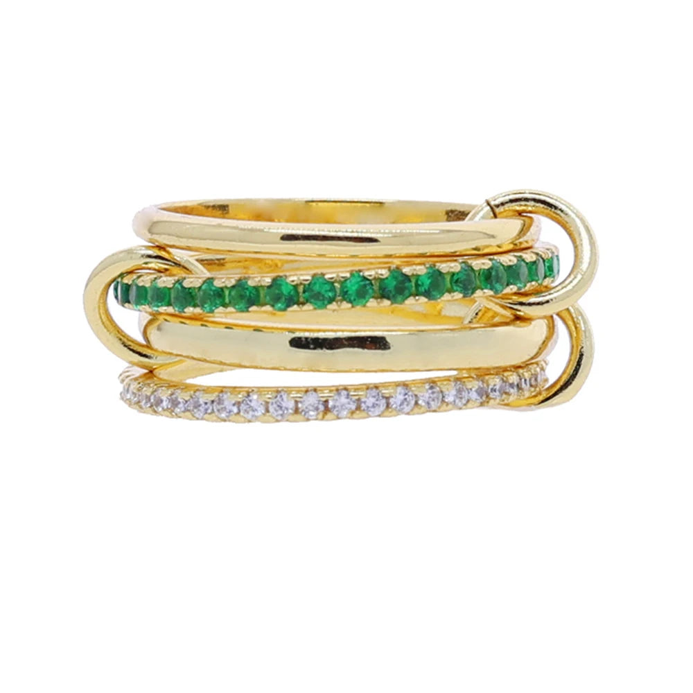 2026 Spinelli Stacking Rings - Iced Out 5A CZ Micro Pave Multi-Piece Engagement Finger Jewelry Set for Women