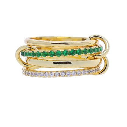 2026 Spinelli Stacking Rings - Iced Out 5A CZ Micro Pave Multi-Piece Engagement Finger Jewelry Set for Women