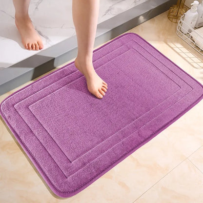 Non-Slip Bathroom Mat - Soft, Comfortable Absorbent Floor Carpet, Machine Washable & Quick-Dry Shower Room Doormat