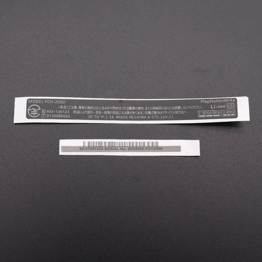 Replacement Back Shell Stickers – Labels for PS Vita 1000, PSV 2000, and PCH-1000 Console