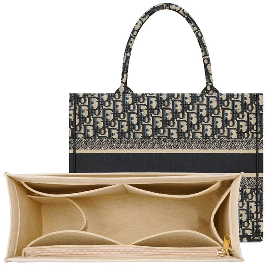 Premium Purse Insert Organizer – Felt Bag Insert with Multiple Pockets for Dior Book Tote & Small Bags