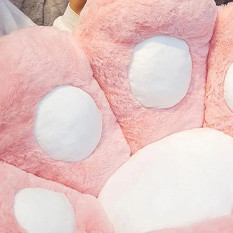Cat Paw Back Soft Plush Pillows - Chair Cushion, Sofa, Indoor Floor, Home Chair Decor, Animal Plush Throw Pillow, Back Rest Pillow