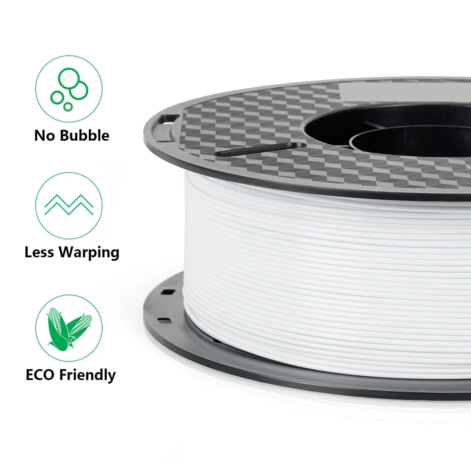 KINGROON 10KG PLA/ABS/PETG Filament 1.75mm – 10 Rolls Black, White, Gray for 3D Printing