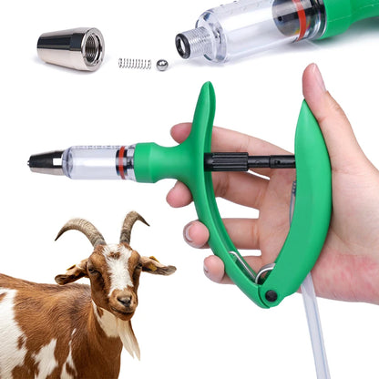 2ml/5ml Veterinary Animal Syringe - Continuous Injector with 10 Needles for Cats, Chickens, Sheep, Farm Use