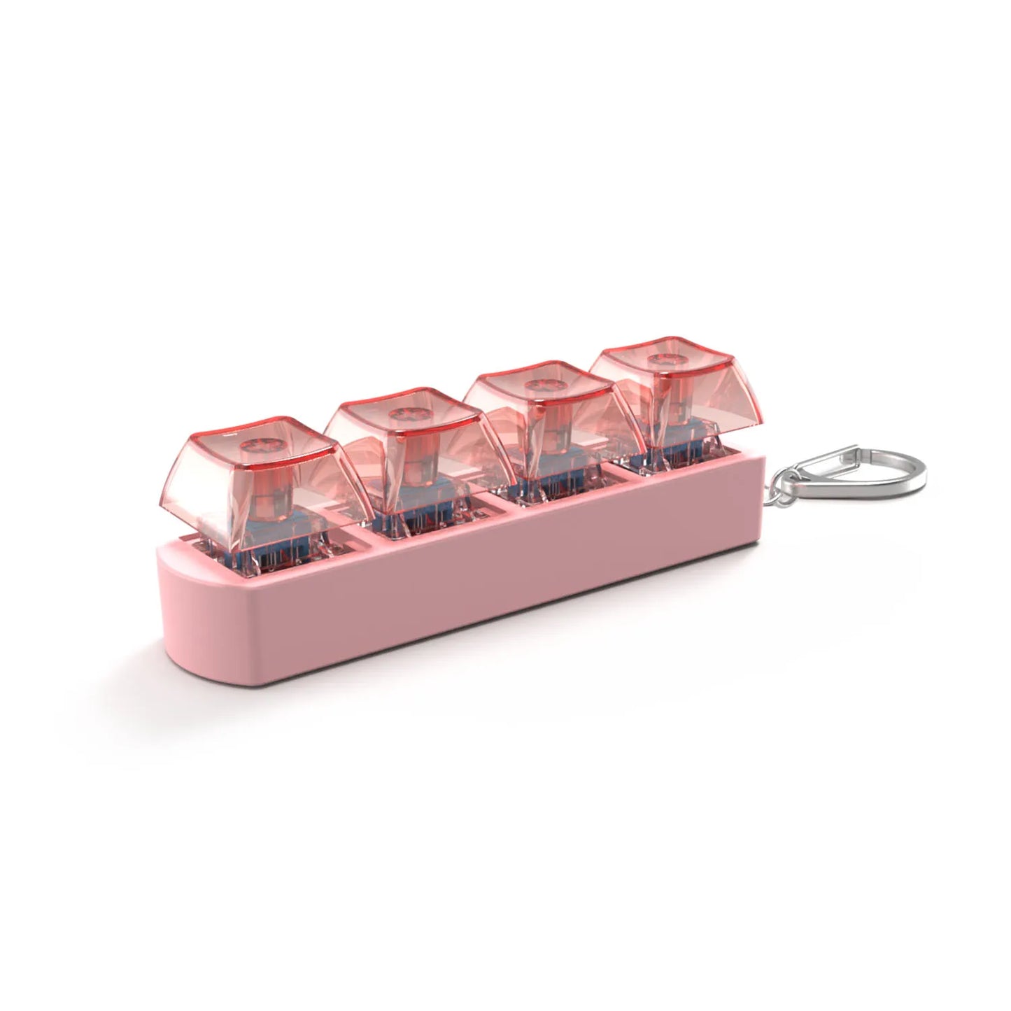 4-Keys Mechanical Keyboard Keycap Toy – Anti-Stress Finger Button Decompression Keychain for Children and Adults