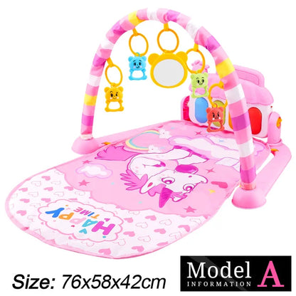 Baby Fitness Stand Music Play Gym – Newborn Piano Crawling Blanket & Pedal Activity Toy for Early Education (0-36 Months)