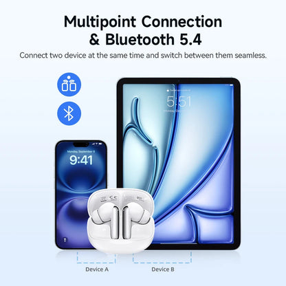QCY Melobuds N50 ANC Wireless Earbuds - Bluetooth 5.4 Noise Cancelling Earphones with 6-Mic Clear Calls & Multipoint Connection